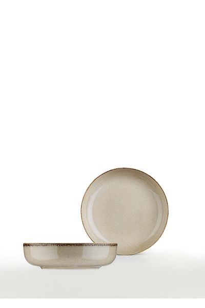 Kütahya Porselen Moderna 2-teilige 20-cm-Schale Zimt