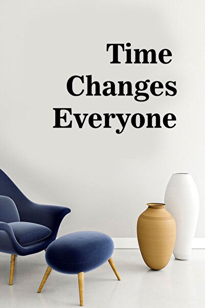 MIGNATIS Autocolant cu citat „Time Changes Everyone” 60x44cm - Negru