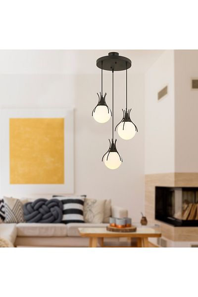 Apliqa Lustra HubRom, TERRA 3759-03-BL 45x85 cm 3xE27-60W Negru