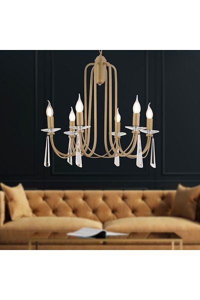 Apliqa Lustra Cristal HubRom, DAMIAN 4106-06-FR 62x82 cm 6xE14-40W Antiq