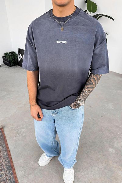 HAFKAGİYİM Μπλουζάκι Smoked Restore Batik Washed Oversize