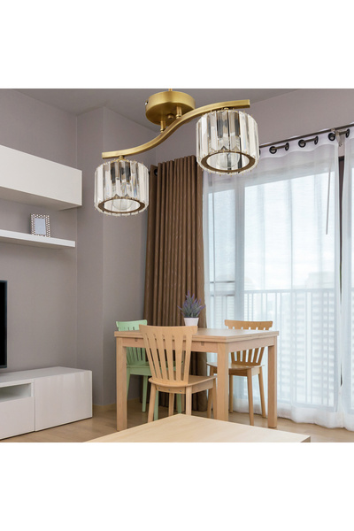 Apliqa Tufty 2Li Eskitme Kristalli Modern Yatak Odası Salon Kristal Avize