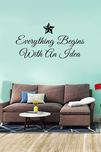 MIGNATIS Μαύρο Αυτοκόλλητο Τοίχου  "Όλα ξεκινούν με μια ιδέα " 60x31εκ.