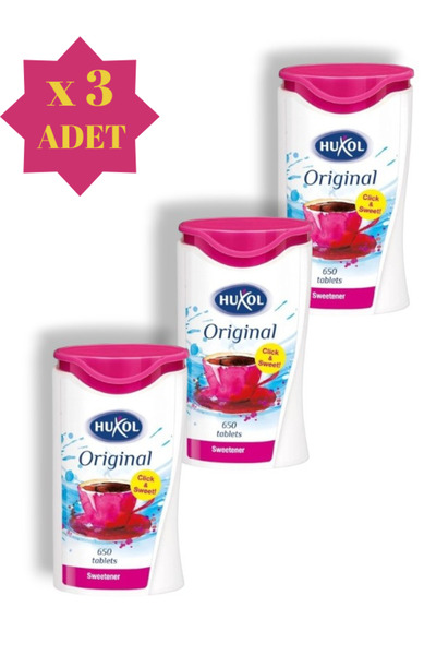 HUXOL Tablet Tatlandırıcı 650 Adet 39 Gr x 3lü Fırsat Paket