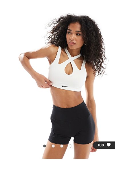 Nike Жіночий спортивний бюстгальтер Padded Sportyeni - БілийLight-Support Fre...