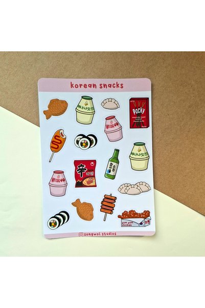 Songwol Studios A6 Size Korean Themed Snack Sticker - Sticker, Bullet Journal, Scrapbook Sticker