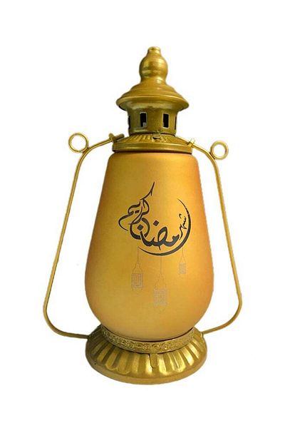 COOYA Eid And Ramadan Decorative Lantern Gold 28x10.5x19cm