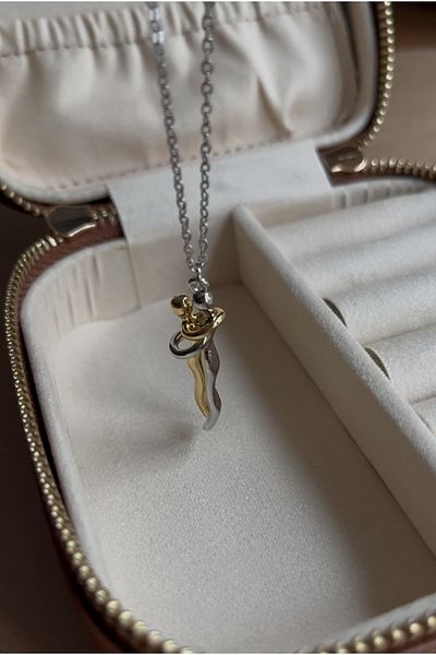 Miltonia Hug Double Love Steel Necklace
