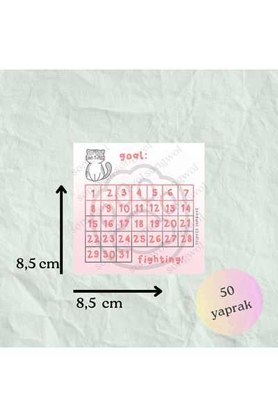 Songwol Studios Cat Habit Tracker Memo Pad, Memopad, Notepad