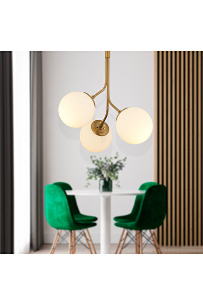 Apliqa Artel 3-Piece Antique Ball Chandelier Modern Pendant Lamp, Kitchen Bedroom Living Room Chandelier