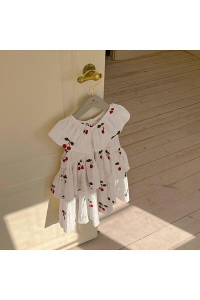 EAC collection Barbosa Girl's Cherry Patterned Muslin Fabric Dress