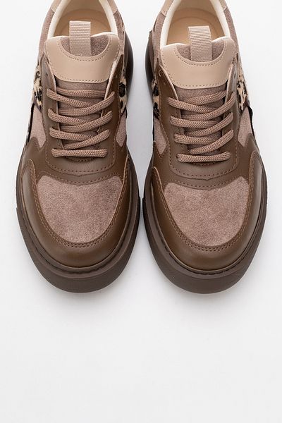 LuviShoes Кафяви шарени дамски спортни обувки AERE
