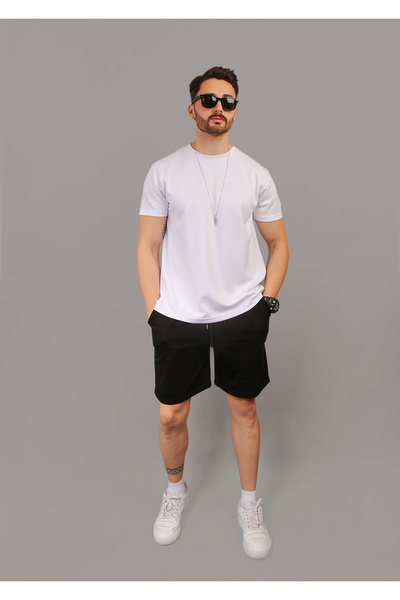EydaMoon Unisex Combed Regular 100% Organic Cotton Summer Shorts with Pockets