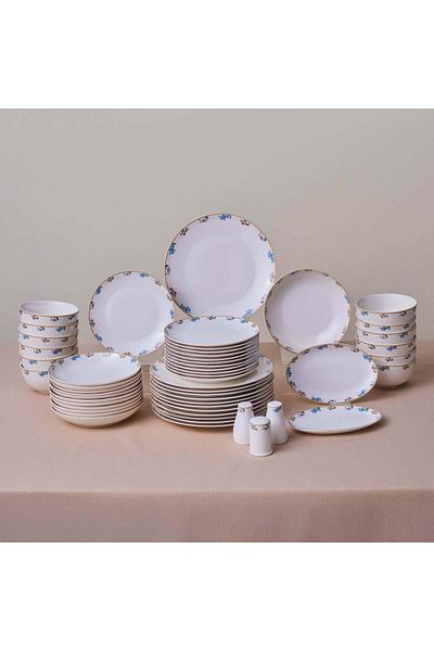 Karaca Karaca Forever Bone China New Brillo 53-Piece Dinner set for 12 People, Multi