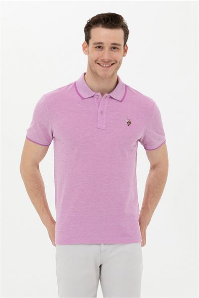 U.S. Polo Assn. Men's Violet Polo Neck Basic T-Shirt