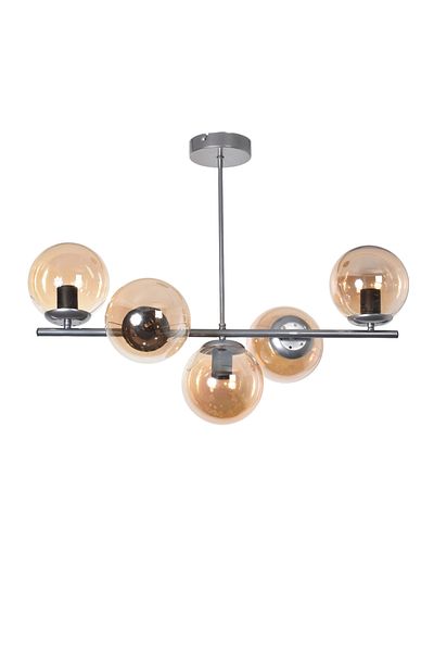 Modavize Roman Modern Design Living Room Dining Room Kitchen Color Glass Row 5-Piece Chandelier