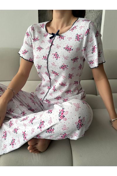 pijamania Set de pijamale cu mânecă scurtă din bumbac cu modele