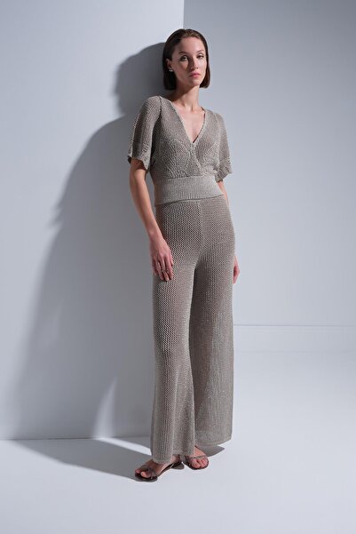 JOIN US Beli Lastikli Bol Paça Gri Pantolon