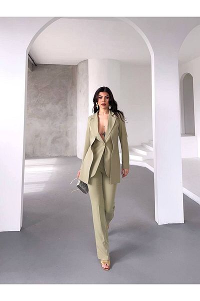 LOBOLIC “Women's Two-Piece Set - Blazer Jacket and High Waist Pants Two-Piece Set”