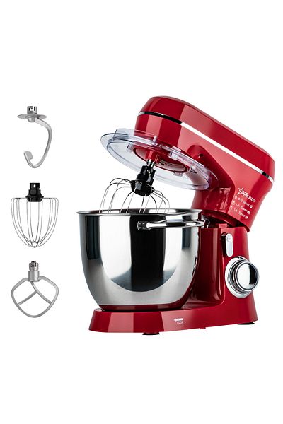 STARCREST Robot de bucatarie STARCREST SKM-1300RD, 1300W, Bol 5.2 L Inox, 4 Accesorii, 10 Viteze