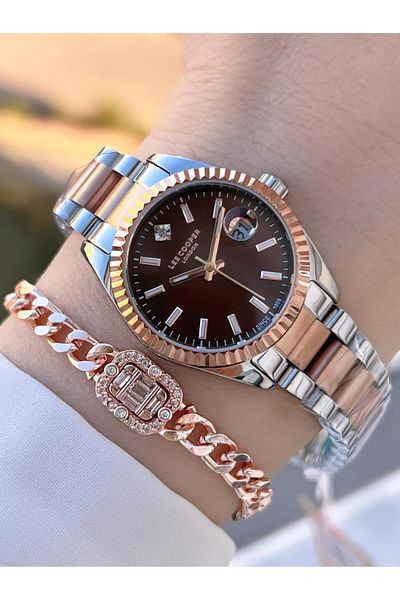 Lee Cooper ساعة يد نسائية من سلسلة Elite مضادة للسعال 3 ATM مقاومة للماء BLC08126.540