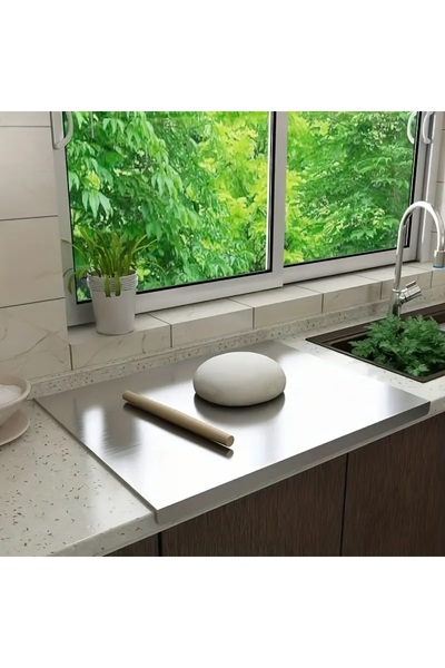 NİSH HOME İSTANBUL Paslanmaz Çelik Tezgah Koruyucu Kesme Tahtası 30cm x 40cm ...