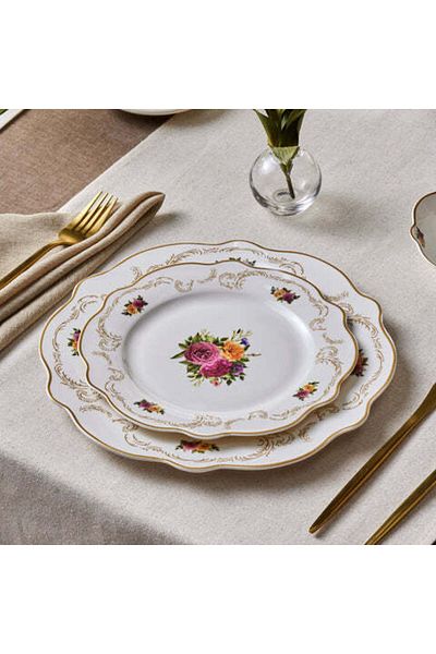 Karaca Set de cină antică Karaca Forever Bone China, 24 de piese, pentru 6 persoane, multicolor