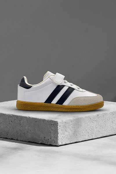 Beınsteps Pantofi sport pentru copii Velcro alb negru Pantofi sport pentru copii