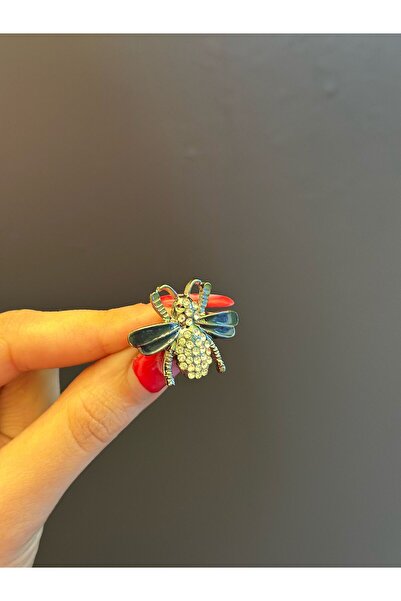 Gönülden Tasarım 4X2 CM ZİRKON TAŞLI ARI YAKA İĞNESİ GİYİM AKSESUARI