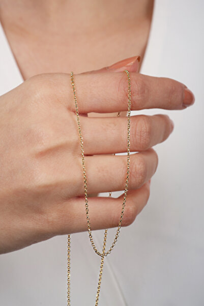 DİAMİNE PIRLANTA 14 Ayar Altın Ince Doç Altın Zincir Kolye