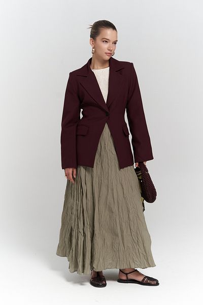 MAİ COLLECTİON Slim Fit klaretové červené sako Lecco
