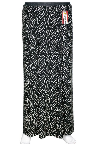 HESNA Women's Ecem Oversize 8 Piece Elastic Black Skirt D28