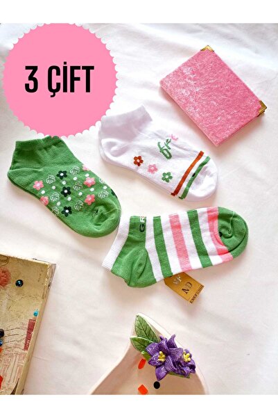 ENEFENDİ 3 أزواج من الجوارب النسائية بدون خياطة من القطن قصير منقوشة الجوارب ...