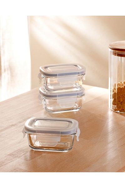 Madame Coco Marle 3-teiliger rechteckiger Mini-Lebensmittelbehälter - 120 ml