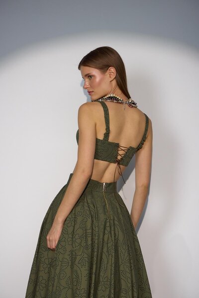 NOK İSTANBUL Blooming Grace Tank Bustier and Khaki