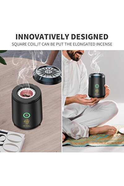 AWH Portable Electronic Bakhoor Burner – Mini USB Rechargeable Oud Diffuser for Car & Home