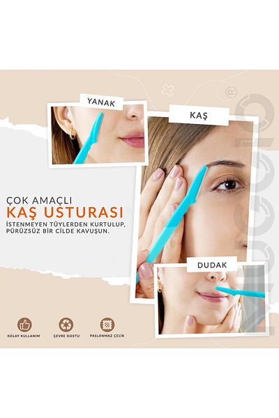 Muggio Facial Razor and Eyebrow Razor Women's Razor Hair Removal 3-Piece Extra Set