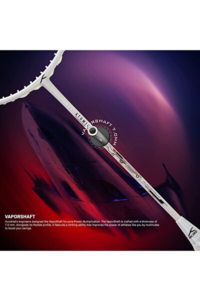 Hundred Atomic Air 78 Badminton Racket | Carbon Fibre | 78g | Max Tension 32lbs | Intermediate Players