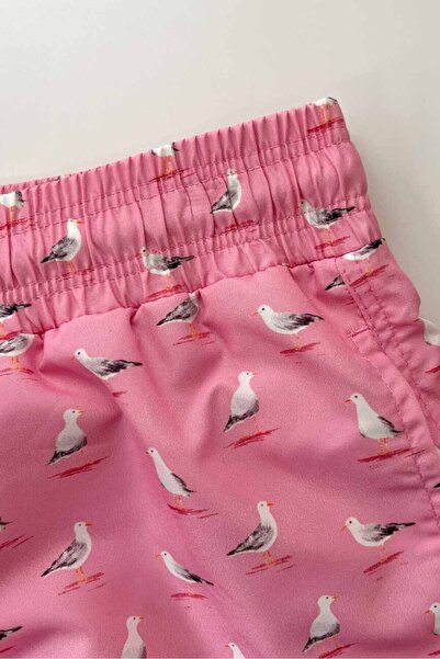 AYYILDIZ 845 Ανδρικό σορτς μαγιό με ροζ γλάρο