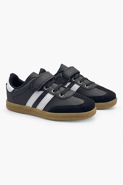 Beınsteps Pantofi Sport Copii Velcro Negru Alb Pantofi Copii