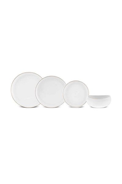Karaca Stream Bone China Hole Gold 24-Piece Dinner Set for 6 People, Multi