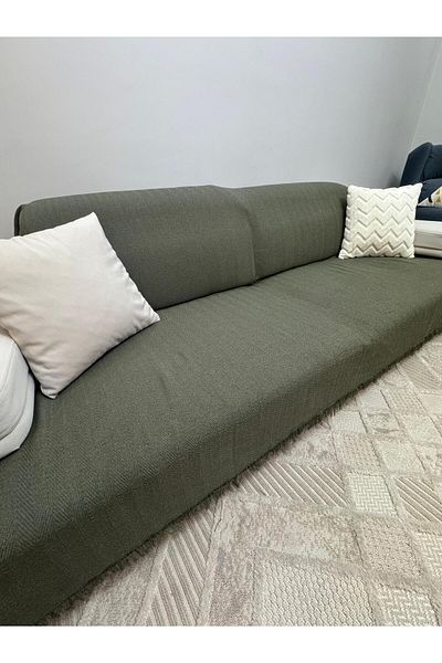 ŞENER HOME Modern Multi-Purpose Throw & Sofa Cover - Khaki
