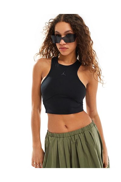 Nike Jordan Sport Body Con Tank Top Body Hugging Black Women's Tank Top