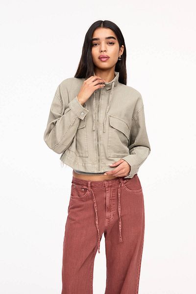 Pull & Bear Rustic linen blend jacket