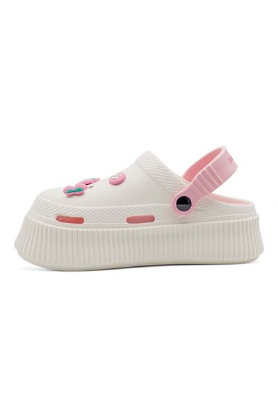 Rooster High Sole Strawberry Women's Croos Slippers Cream