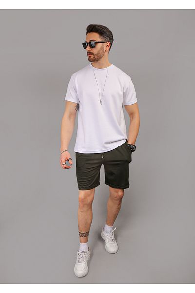 EydaMoon Unisex χτενισμένο βαμβακερό κανονικό 100% οργανικό βαμβάκι καλοκαιρινό σορτς με τσέπες