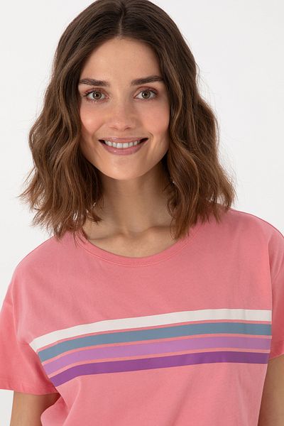 U.S. Polo Assn. Women's Pink Crew Neck T-Shirt 50308639 -Vr041