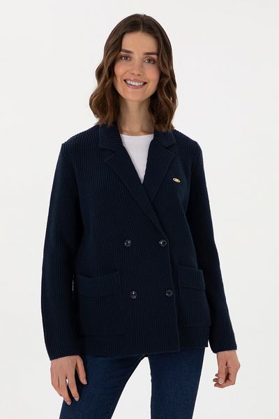 U.S. Polo Assn. Women's Navy Blue Knitwear Cardigan 50293027 -Vr033