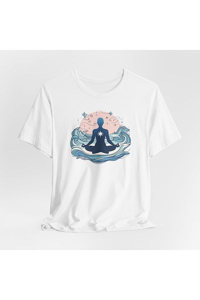 IVART Μενταγιόν-Τσάκρα Με στάμπα-unisex-100% βαμβακερό κοντομάνικο μπλουζάκι με λαιμόκοψη