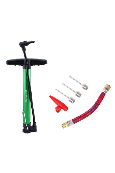 Badem10 Bike Pump Set - 30cm Handheld with Foot Pinch, Air Inflator & Tubing Needle with Plastic Head